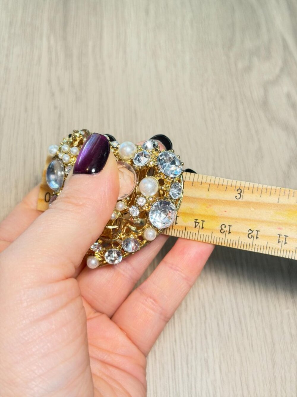 Rhinestone Heart Jewelry Component Faux Pearls Upcycle OOAK - Picture 9 of 9